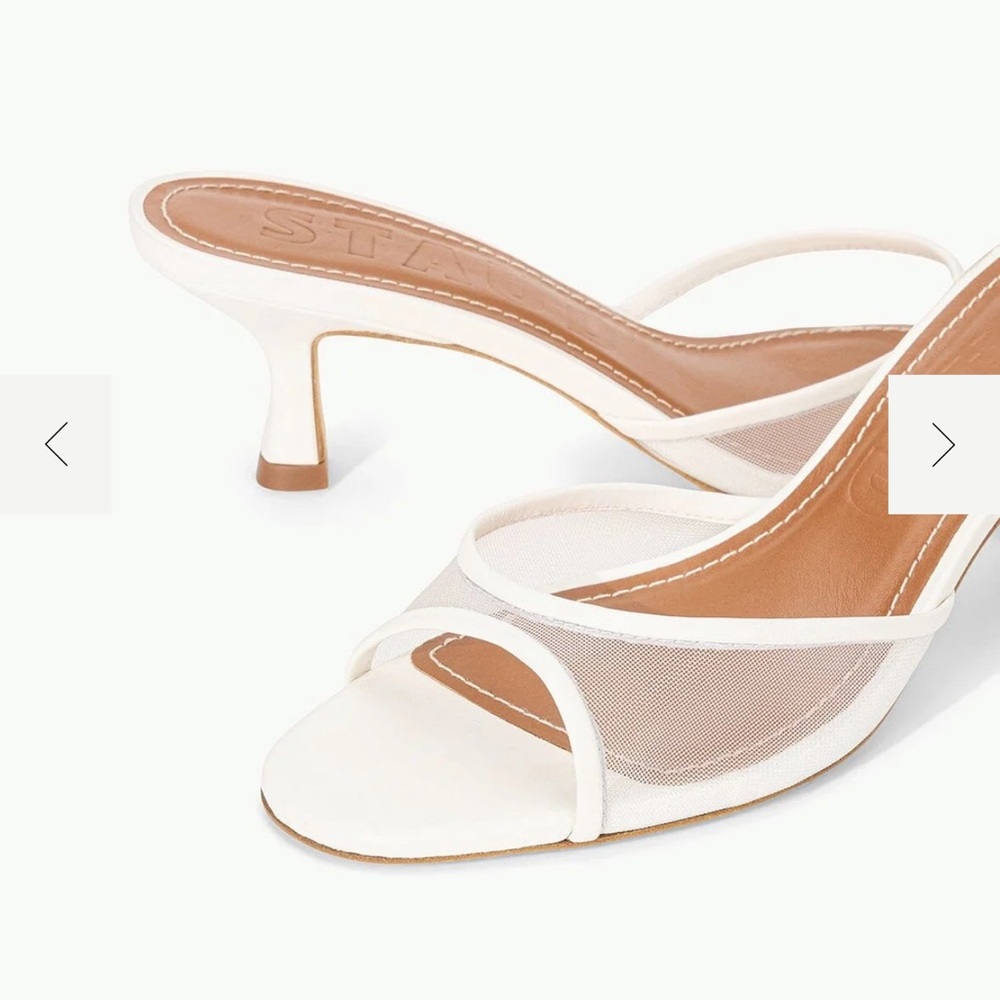 STAUD White Mesh Heels